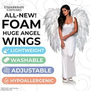UNDERWRAPS Large FOAM Costume Angel Wings - Adult Huge Halloween Costume, Photoshoot Prop for Men & Women, (Black)