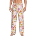 thumbnail image 2 of Goofa Colorful Floral Printed Soft Pajama Pants for Men, Wide Leg Comfy Casual Lounge Yoga Pants-Small, 2 of 9