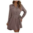 thumbnail image 2 of WJHWSX Womens Fall Dresses,Casual Dresses for Women,Fall Dresses for Women 2025,Long Sleeve,Soft,Breathable,Solid,M(US:6), 2 of 5