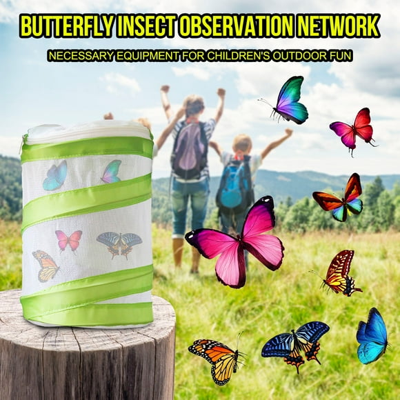 Cameland Cage Papillon d'Habitat de Chenille Pliable pour le Jouet d'Éducation de Papillon de Flux d'Air