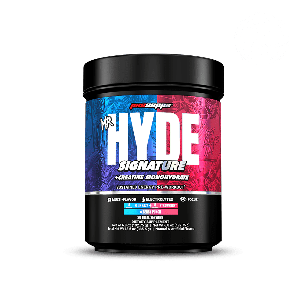 ProSupps Mr. HYDE Signature Dual Tub Pre-Workout Powder, Blue Razz & Strawburst, (15 servings per flavor) 30 servings total