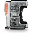 thumbnail image 2 of Passenger Side Headlight for 2017 2018 2019 Ford F250 F350 F450 F550 Super Duty Halogen Headlight Model OE Replacement Headlamp Assembly Clear Lens Chrome Housing with Amber Reflector, 2 of 14