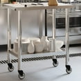 thumbnail image 1 of vidaXL Kitchen Work Table with Wheels 82.5x55x85 cm Stainless Steel, 1 of 5