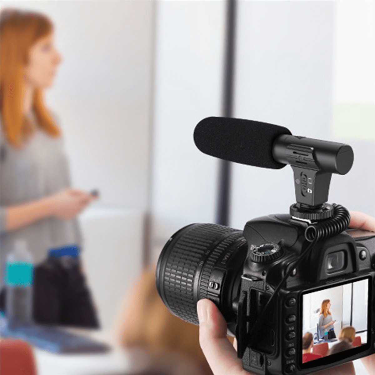 10X Updated 3.5mm HD Video Recording Microphone Smart Noise Reduction Interview Mic for Mobile Phone/SLR Camera