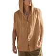 thumbnail image 4 of JDQJBZ Mens Summer Sleeveless Shirts Summer Solid Color Hooded Sleeveless Tank Tops, 4 of 5