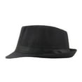 thumbnail image 4 of Zhaomeidaxi Classic Black Fedora Hat ,Men Solid Color Wide Brim Fedora Felt Hat Panama Cap Boater Summer Beach  Sunhat, 4 of 5