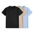 thumbnail image 1 of Pack 3 Playeras Deportivas Mujer Cuello Redondo,Black Khaki Lightblue,S, 1 of 7
