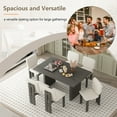 thumbnail image 5 of 7 Piece Dining Table Set, Rectangular Table with Designed Trestle Base and 6 Upholstered Chairs, Wood Rectangular Dining Set, Mid-Century Kitchen Dining Table Set for 6 People (Grey), 5 of 9