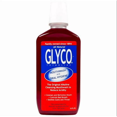 Glyco-Thymoline Mouthwash and Oral Hygiene, The Original Alkaline Cleansing Mouthwash to Reduce Acidity, 16 fl oz