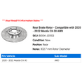 thumbnail image 2 of Rear Brake Rotor - Compatible with 2020 - 2022 Mazda CX-30 AWD 2021, 2 of 2