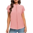 thumbnail image 1 of FAIWAD Hauts Décontractés pour Femmes Été Blouses Habillées Col Rond Dames Confortables T-Shirts de Travail de Bureau, 1 of 5