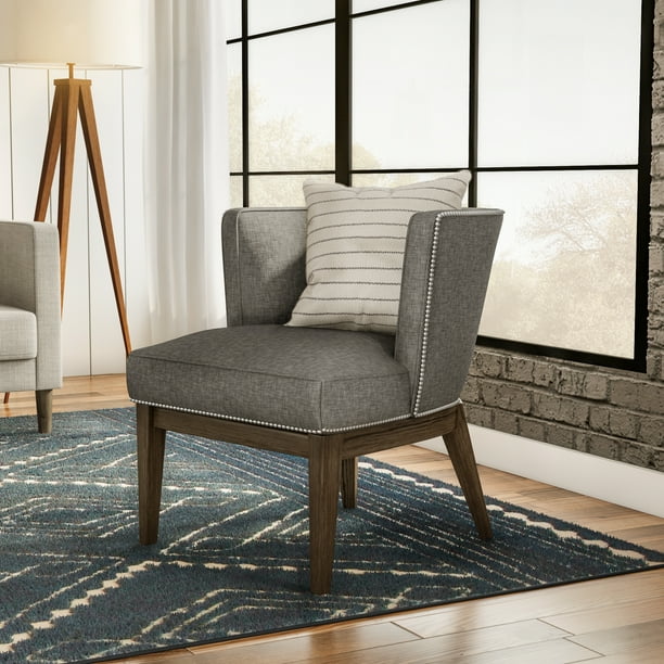 Woven Paths Modern Curves Accent Chair with Nailhead Trim, Multiple