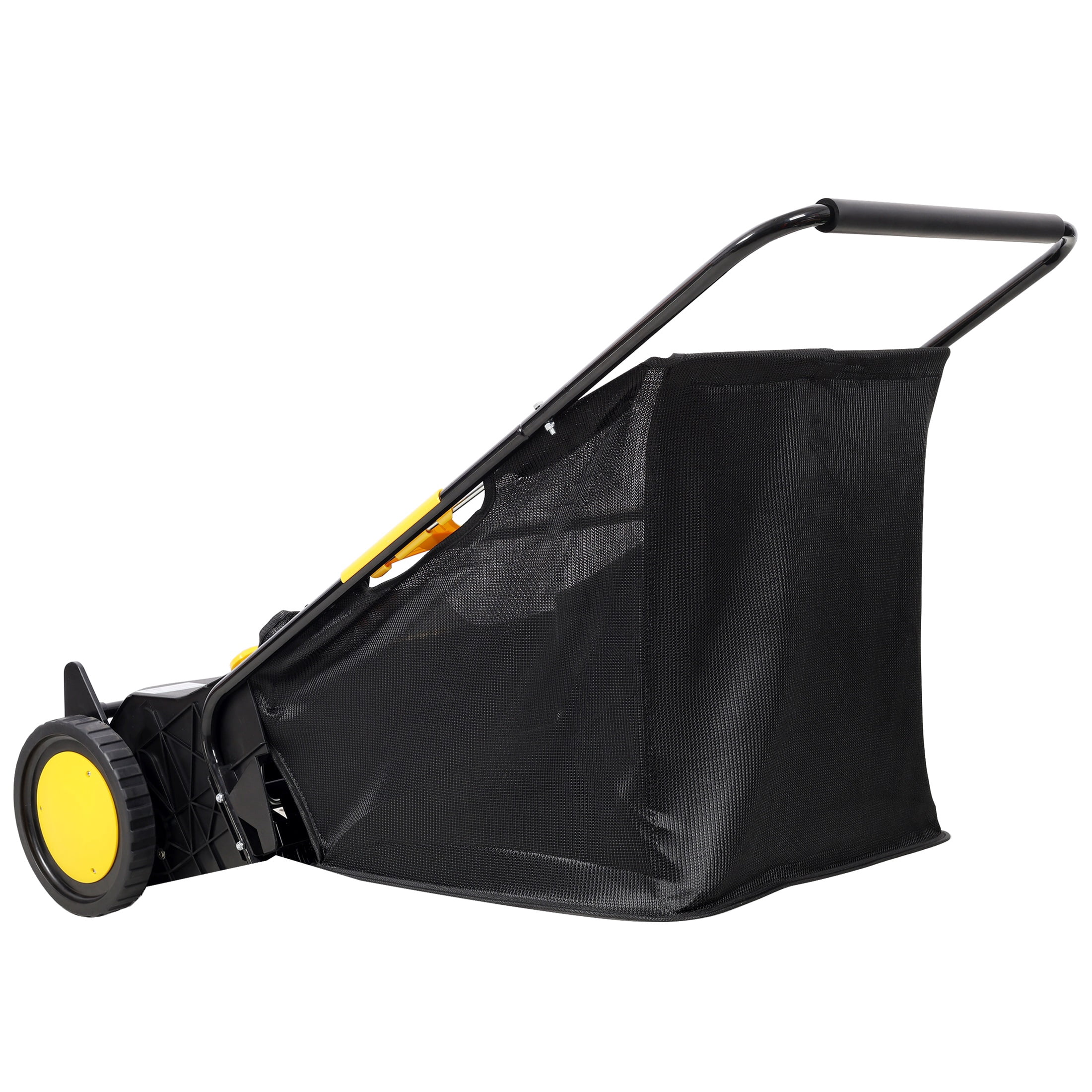 21" Hand Push Lawn Sweeper, 3.5 Cu. Ft. Leaf & Grass Collector with Adjustable Brush Height