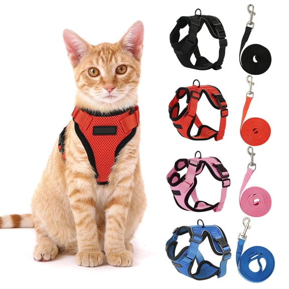 onlyliua Adjustable Breathable Cat Harness Vest With Leash Soft Padded Escape-Proof Front-Clip Design For Walking Travel Safety Easy-Adjust Fit For Cats And Small Dogs Cat Harness