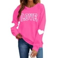 thumbnail image 2 of BLTIBY Valentine Shirts for Women Love Heart Graphic Sweater Long Sleeve Round Neck Pullover Blouse Fashion Casual Valentines the Day Tops Hot Pink 2 M, 2 of 9