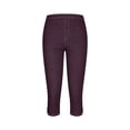 thumbnail image 6 of Denim Capris for Women Stretch Pull on Plus Size Elastic Waist Trendy Jeans Leggings 2026 Casual Summer Capri Pants Purple 2XL, 6 of 8