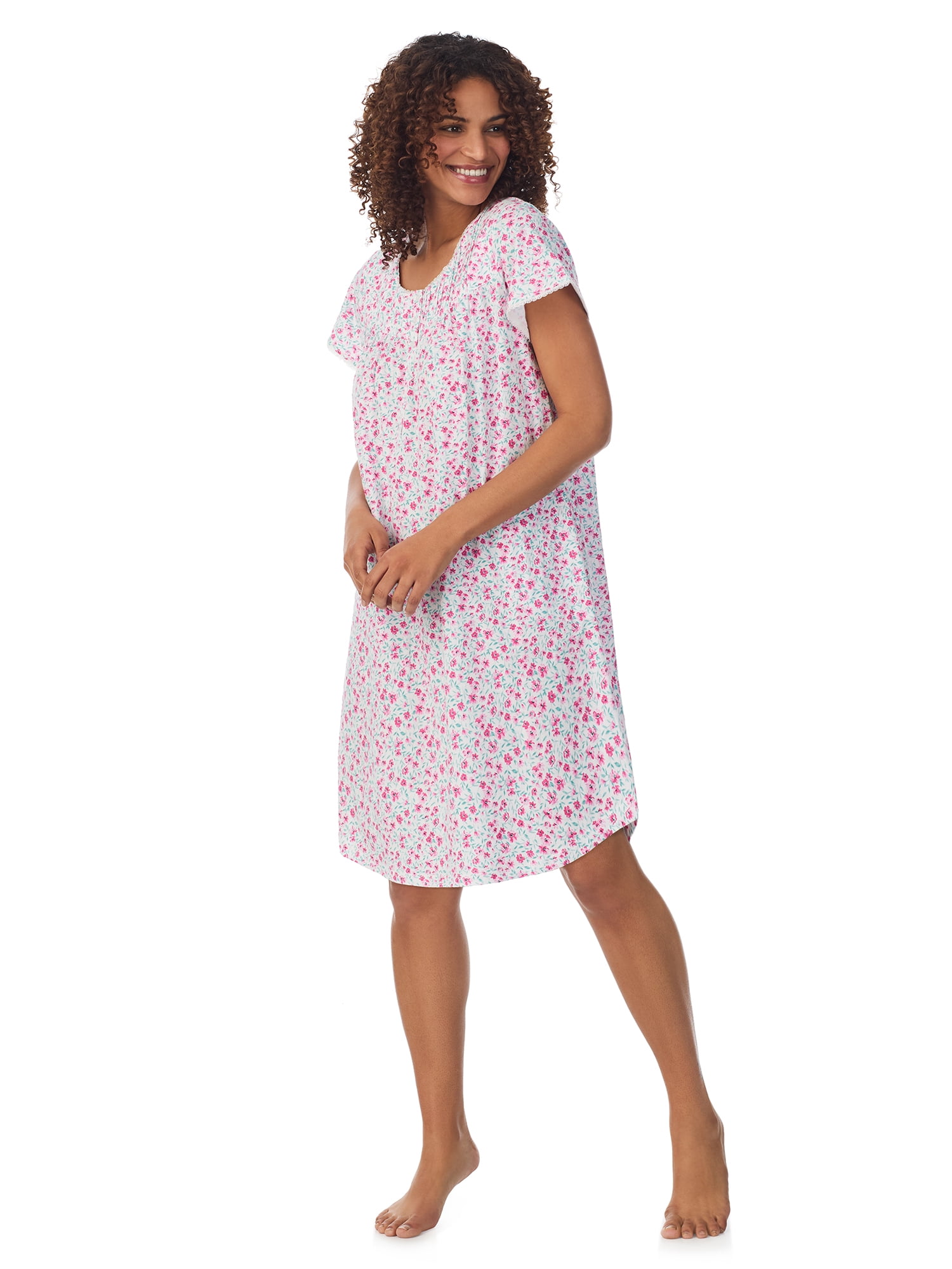 Aria 100% Cotton Short Sleeve Scoop Neck Nightgown with Pockets, Women’s sizes S-5X