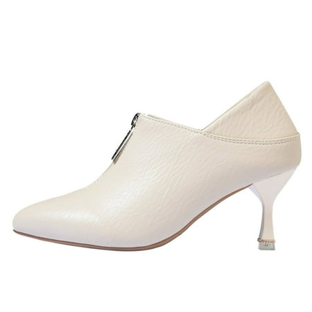 

fvwitlyh Ankle Boots for Women Peep Toe Booties Women Boots Fashion Women s Toe Heels Short Thin Pointed Front Pure Color Boots No Heel Boots for Women