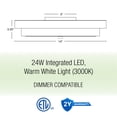 thumbnail image 4 of Kira Home Hermosa 14" Integrated LED Ceiling Light, 24W Dimmable 3000K Light, Wood Grain Metal, Smoked Birch, Oil Rubbed, 4 of 8
