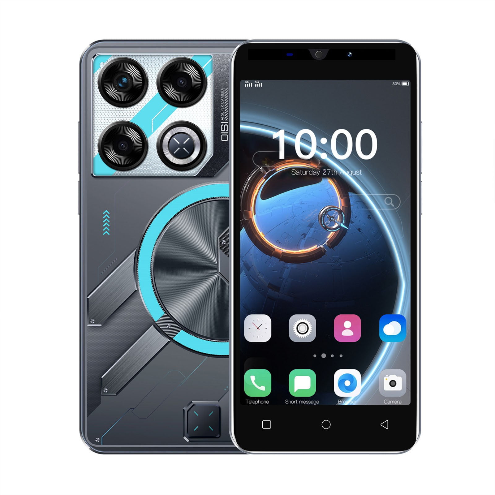 HOZVOMI 5 Inch Android 14.0 Smartphone, 16GB+128GB Expandable 4800mAh Battery Mobile Phone with 5MP Dual Camera, 4G LTE Dual SIM