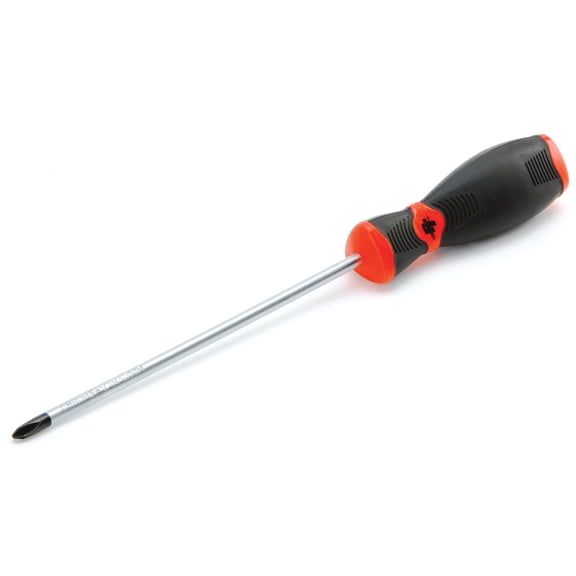 Performance Tool W30962 Phillips #1 x 6-Inch Screwdriver with Molded Handle, Black/Red