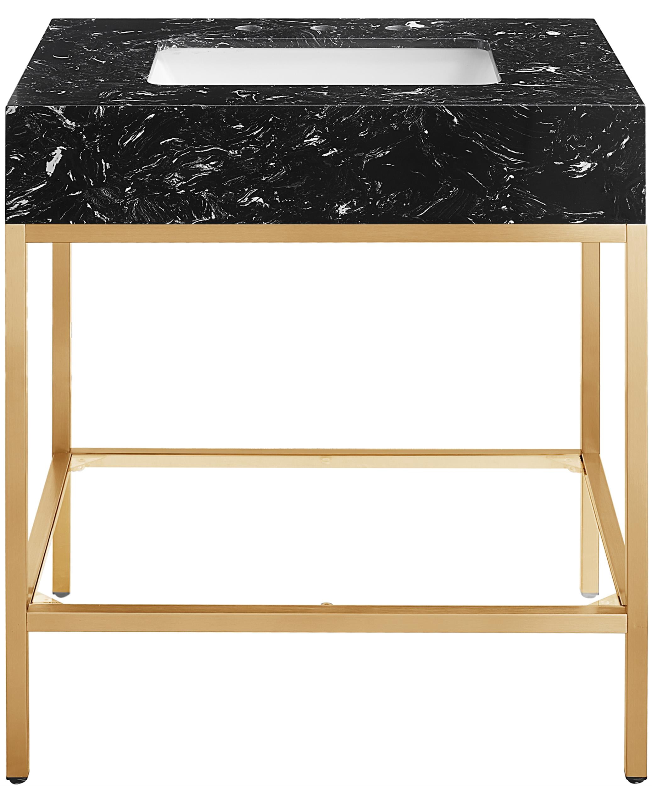 Meridian Furniture Marmo White Engineered Stone Bathroom Vanity