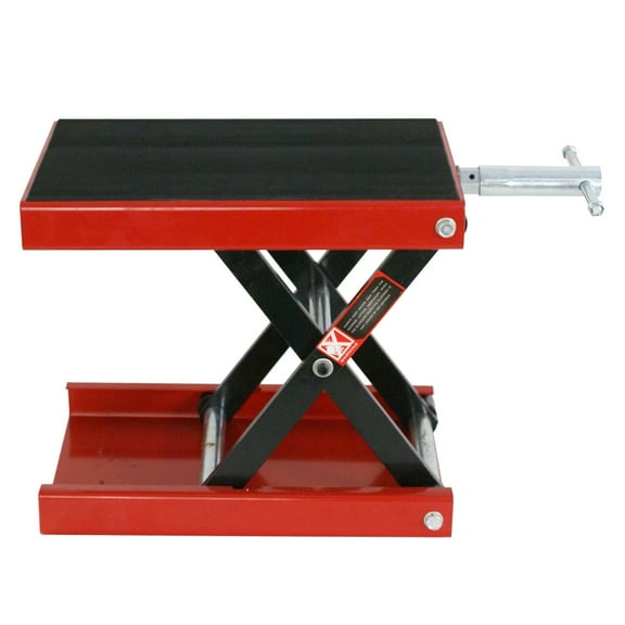 ZenStyle 1100 lbs. Motorcycle Scissor Jack Lift Wide Deck Stand Widow Cruiser Touring Bike, Red