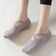thumbnail image 5 of Women's 3-Pack Ballet Style Grip Socks with Crisscross Elastic and Non-Slip Soles for Barre Pilates Yoga - Multicolored, 5 of 5