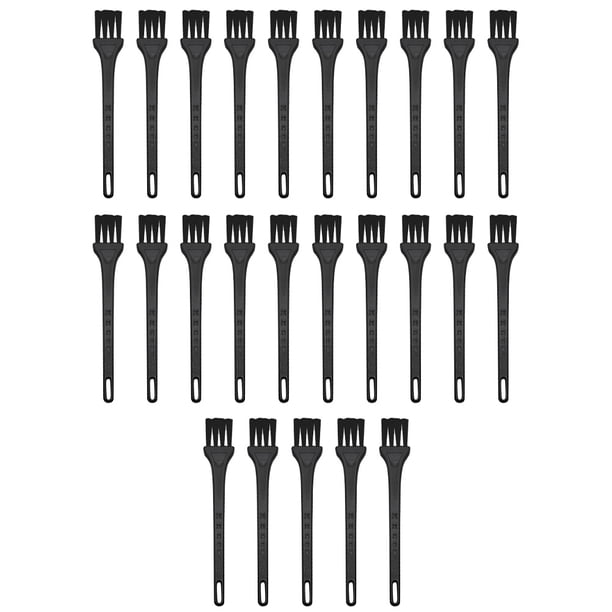 GOOHOCHY 25 cepillos de plástico multiusos, mini cepillos de limpieza, cepillos para quitar el polvo (negros)
