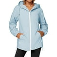 thumbnail image 3 of Lightweight Windbreaker for Women Outdoor Hiking Travel Long Sleeve Zip Up Hooded Casual Jacket with Pockets Outerwear, 3 of 4