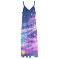 thumbnail image 4 of Purple Blue And Gold Wave Sleeveless Dress Women's Luxury Party Dress Birthday Dresses for Women, 4 of 7