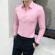 thumbnail image 4 of Camisas y blusas para hombre, de negocios, lisas, rojas, para hombre, ropa musculosa, elegante, estilo coreano, con cuello, elegantes, mangas cortas, 4 of 5