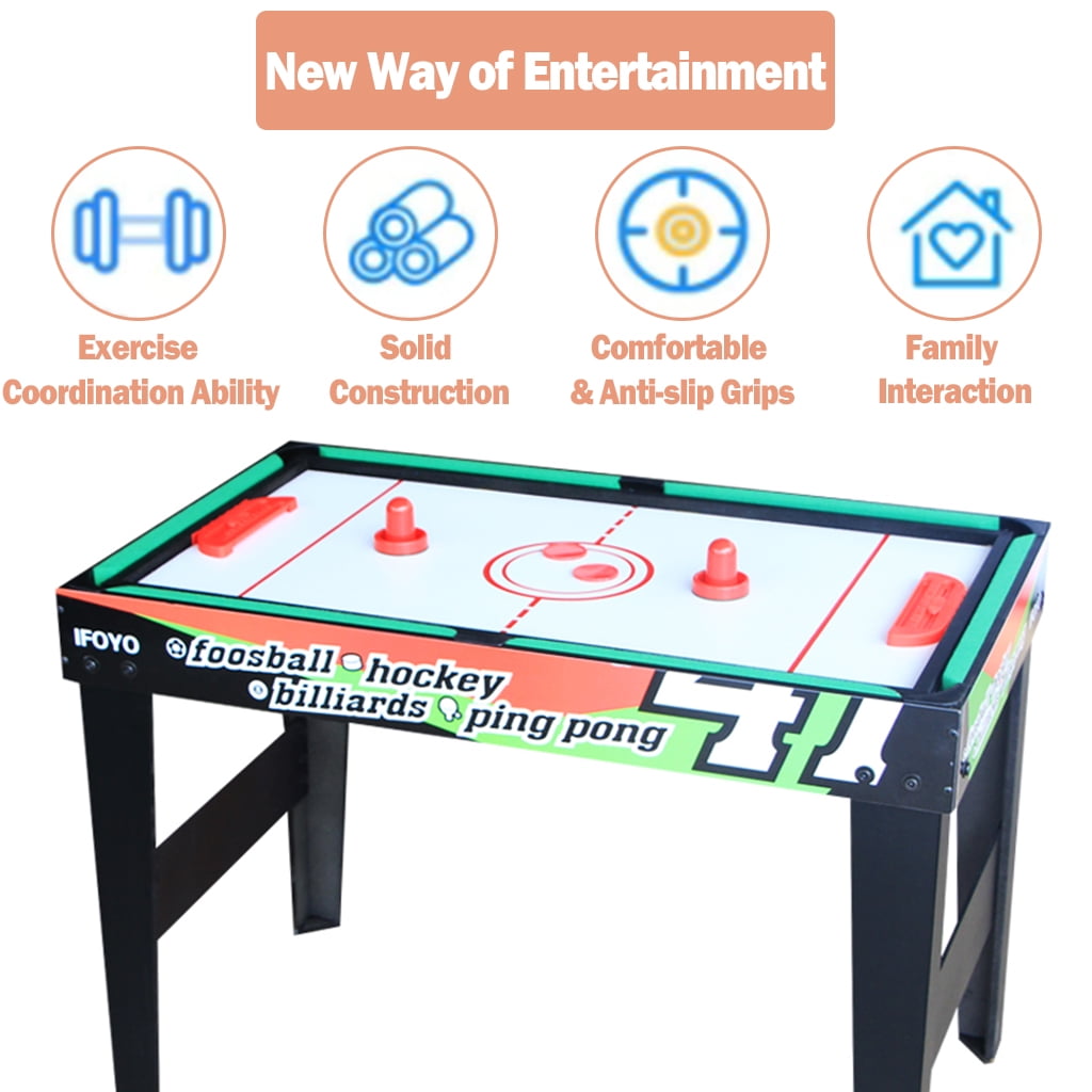 AIPINQI 4-in-1 Multi Game Combination Table Set, 48 Mini Foosball, Ping  Pong, Pool Table, Slide Hockey for Game Rooms, Bars, Party, Family Night