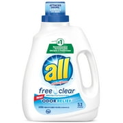 all Free Clear Odor Relief for Sensitive Skin, 26 Loads, Liquid Laundry Detergent , 46.5 fl oz