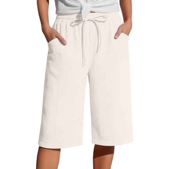 JIAYUE Women's Pants Solid Color Knee Length Fashion Straight Leg High Waist Sports Loose Casual Female Sweatpants Solid Color