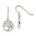 thumbnail image 2 of 925 Sterling Silver Polished Tree Dangle Shepherd Hook Earrings, 2 of 3