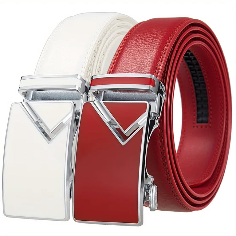 Unisex Geometric Inlay Automatic Ratchet Belt, Business  display picture 3