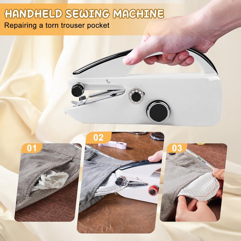S8 Portable Mini Handheld Sewing Machine Set with Storage Box+Sewing Kit for Beginners Adults