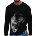 thumbnail image 2 of Lilgiuy New Fashion Men's Long Sleeve 3D Printing T-shirt Loose Round Neck Pullover Undercoat Top Blouses & Shirts for Bodybuilding Gym, 2 of 5