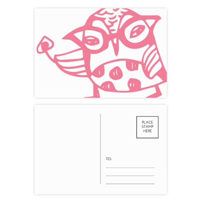 Cartoon Glasses Bird Protect Animal Pet Lover Postcard Set Birthday Mailing Thanks Greeting Card