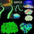 thumbnail image 4 of Happy Date 50Pcs Glow in The Dark Rocks Glow Pebbles Decor for Garden/Fish Tank/Aquarium/Walkway/Driveway/Plant Pots/Bonsai, 4 of 9