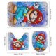 thumbnail image 3 of Juego de 4 cortinas de ducha de Mario con alfombrillas antideslizantes, tapa de inodoro y alfombrilla de baño, cortina de ducha impermeable con decoración de dibujos animados para baño con 12, 3 of 8