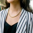 thumbnail image 3 of KISPER 18k Gold Over Stainless Steel 5mm Hip Hop Rope Chain Necklace, 22 inch, 3 of 6