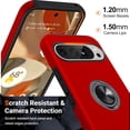thumbnail image 3 of KOMI for Google Pixel 9 Pro XL Case, Slim Fit Case for Pixel 9 Pro XL with Metal Ring Holder Kickstand, Dual Layer Shockproof Protective Phone Case for Google 9 Pro XL 6.8", Red, 3 of 5