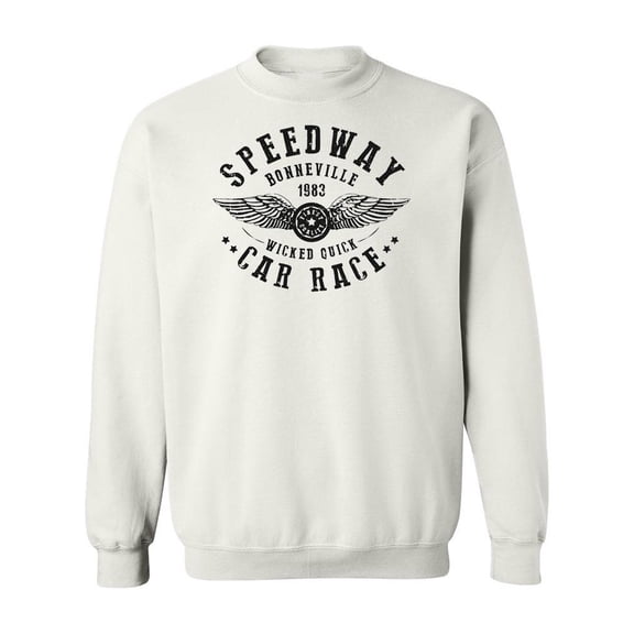 Speedway Car Race Logo Sweatshirt Men -Image by Shutterstock, Male XX-Large