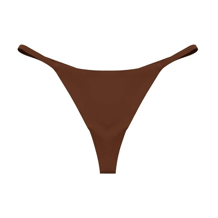 HUPOM Seamless Panties For Women Girls Underwear Pants Activewear Tie  Seamless Waistband Brown S