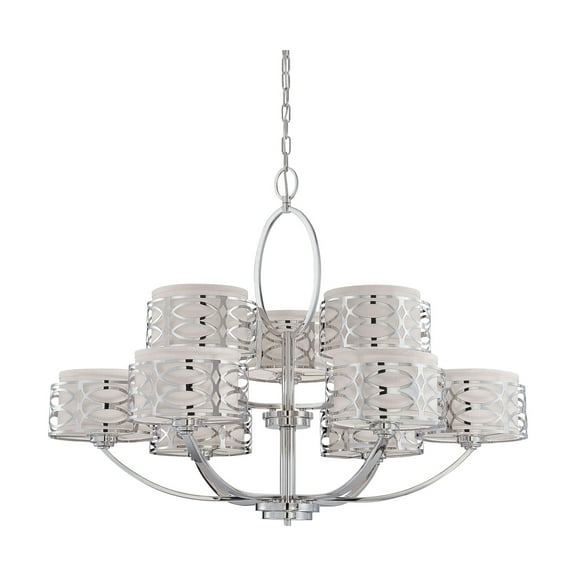 60/4630 Nuvo Lighting Harlow-Nine Light Chandelier -38 Inches Wide by 29.25 Inches High     -Traditional Installation
