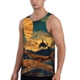 thumbnail image 2 of Rateoe Sunset Desert Journey Pattern Sleeveless Gym Shirt Muscle Tee Breathable Workout Shirt Slim-Fit Tank Quick Dry Fit Muscle Tank Top Bodybuilding Sleeveless T Shirt-Large, 2 of 7