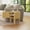 Natural-19.6", variant on Harper & Bright Designs Oval Fluted Coffee Table with Storage Cabinet and Shelf, Farmhouse Solid Wood Center Table with 2 Open Storage Doors for Living Room, Walnut 47"