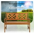 thumbnail image 4 of VINGLI Outdoor Bench Porch Bench, 47" Garden Bench Outdoor Wood Bench Patio Bench Entryway Bench for Yard Park, 800lb Capacity, 4 of 7